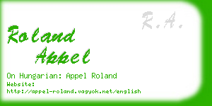 roland appel business card